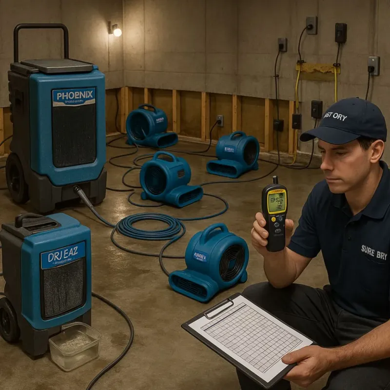 Structural Drying and Dehumidification process in Homer, MI